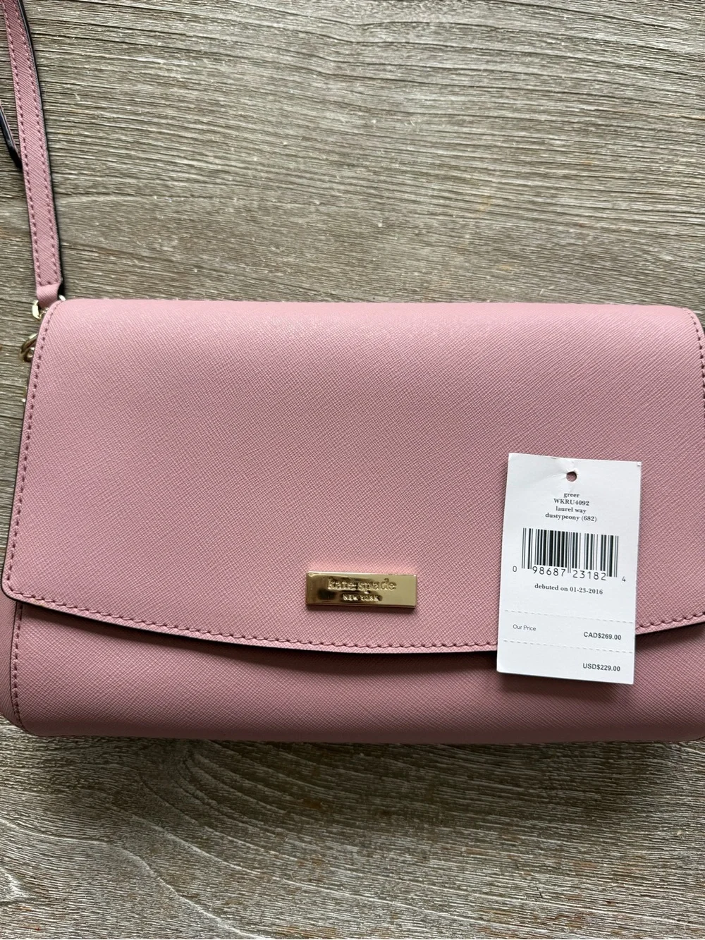 NWT Kate Spade Laurel Way Greer Crossbody Bag Dusty Peony